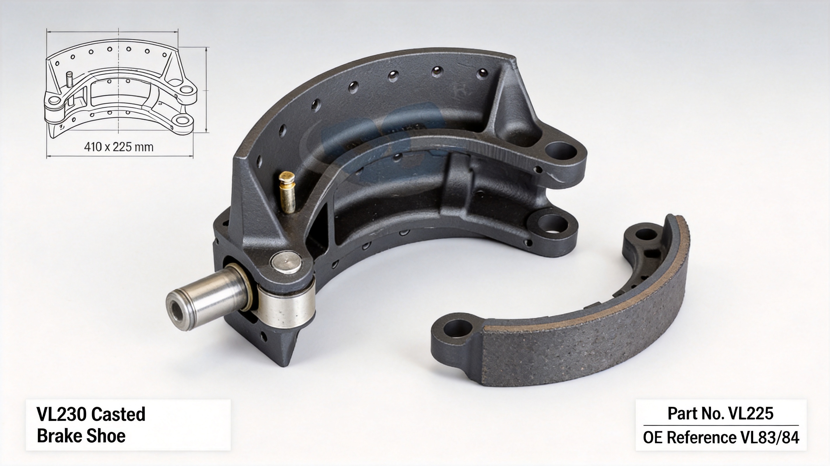 Heavy-Duty Casted Brake Shoe for Volvo Commercial Vehicles